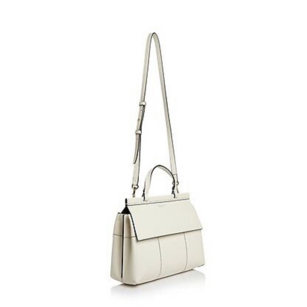 TORY BURCH Ivory Leather Top Handle Satchel Bag - Picture 6 of 7